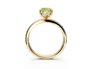 Solitaire Engagement Ring Setting for Fancy Yellow Cushion Cut Center with Fine Pave Band and Prong Head in Yellow Gold