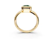 Solitaire Engagement Ring Setting for Fancy Green Radiant Cut Center with Wide Band and Bezel Head in Yellow Gold