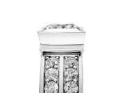 Bezel Engagement Ring Setting for Princess Cut Center with Wide Channel-Set Band and Bezel Head in Platinum