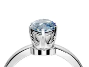 Solitaire Engagement Ring Setting for Fancy Blue Marquise Center with Plain Band and Tulip Prong Head in White Gold