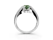 Tension Engagement Ring Setting for Fancy Green Oval Center with Wide Tapered Band and Tension Head in Platinum