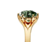 Solitaire Engagement Ring Setting for Fancy Green Round Cut Center with Plain Split Shank and Prong Head in Yellow Gold