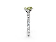 Solitaire Engagement Ring Setting for Fancy Yellow Heart-Shaped Center with Fine Pave Band and Claw Prong Head in Sterling Silver