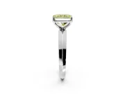 Solitaire Engagement Ring Setting for Fancy Yellow Radiant Cut Center with Wide Knife Ridge Band and Prong Head in Platinum