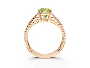 Split Shank Engagement Ring Setting for Fancy Yellow Cushion Cut Center with Pave Split Shank and Prong Head in Rose Gold