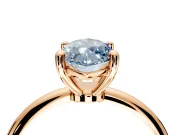 Minimalist Solitaire Engagement Ring Setting for Fancy Blue Marquise Center with Thin Band and Prong Head in Rose Gold