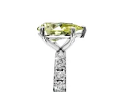 Solitaire Engagement Ring Setting for Fancy Yellow Pear-Shaped Center with Micro Pave Band and Prong Head in White Gold