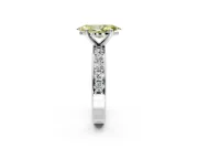 Solitaire Engagement Ring Setting for Fancy Yellow Marquise Center with Channel-Set Accents and Prong Head in Platinum