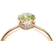 Hidden Halo Engagement Ring Setting for Fancy Yellow Marquise Center with Wide Flat Plain Band and Prong Head in Rose Gold