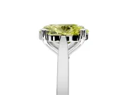Solitaire Engagement Ring Setting for Fancy Yellow Oval Center with Tapered Shoulders and Prong Head in Platinum