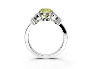 Floral Engagement Ring Setting for Fancy Yellow Cushion Cut Center with Marquise Cluster Shoulders and Prong Head in Platinum