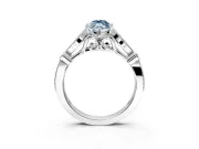 Solitaire Engagement Ring Setting for Fancy Blue Marquise Center with Marquise and Bezel Accents and Prong Head in Platinum