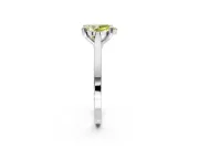 Solitaire Engagement Ring Setting for Fancy Yellow Pear-Shaped Center with Tapered Shoulders and Prong Head in Sterling Silver