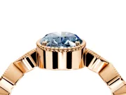 Vintage Station Engagement Ring Setting for Fancy Blue Oval Center with Accents and Prong Head in Rose Gold