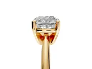 Solitaire Engagement Ring Setting for Cushion Cut Center with Knife Ridge Band and Claw Prong Head in Yellow Gold