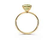 Solitaire Engagement Ring Setting for Fancy Yellow Princess Cut Center with Straight Thin Band and Prong Head in Yellow Gold