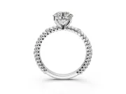 Rope Engagement Ring Setting for Round Cut Center with Accent Shoulders and Prong Head in Platinum