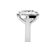 Solitaire Engagement Ring Setting for Princess Cut Center with Tapered Shoulders and Prong Head in White Gold