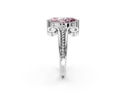 Solitaire Engagement Ring Setting for Fancy Pink Marquise Center with Twisted Band and Scroll Prong Head in Platinum