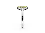Solitaire Engagement Ring Setting for Fancy Yellow Marquise Center with Flat-Sided Plain Band and Prong Head in Sterling Silver
