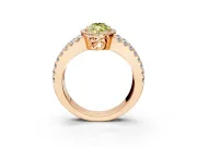 Halo Engagement Ring Setting for Fancy Yellow Marquise Center with Wide-Open Pave Split Shank and Prong Head in Rose Gold