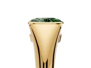 Tension Engagement Ring Setting for Fancy Green Oval Center with Wide Tapered Band and Tension Head in Yellow Gold