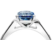 Solitaire Engagement Ring Setting for Fancy Blue Radiant Cut Center with Channel Accents and Prong Head in Platinum