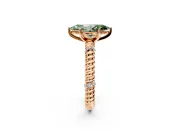 Rope Engagement Ring Setting for Fancy Green Marquise Center with Accent Shoulders and Prong Head in Rose Gold