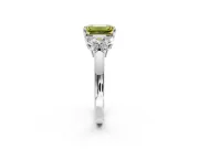Solitaire Engagement Ring Setting for Fancy Yellow Emerald Cut Center with Marquise Flower Shoulders and Prong Head in Platinum