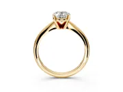Solitaire Engagement Ring Setting for Oval Center with Knife Ridge Band and Claw Prong Head in Yellow Gold