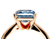 Solitaire Engagement Ring Setting for Fancy Blue Asscher Cut Center with Knife Ridge Band and Claw Prong Head in Rose Gold