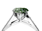 Solitaire Engagement Ring Setting for Fancy Green Heart-Shaped Center with Cathedral Channel Band and Prong Head in White Gold