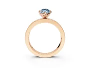 Solitaire Engagement Ring Setting for Fancy Blue Marquise Center with Channel Baguette Band and Prong Head in Rose Gold