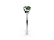 Solitaire Engagement Ring Setting for Fancy Green Round Cut Center with Knife Ridge Band and Claw Prong Head in White Gold