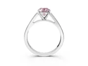 Solitaire Engagement Ring Setting for Fancy Pink Oval Center with Tapered Split Shoulders and Prong Head in Platinum