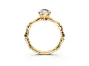 Solitaire Engagement Ring Setting for Marquise Center with Bamboo Band and Prong Head in Yellow Gold