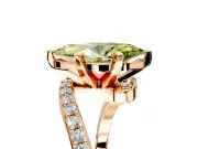 Solitaire Engagement Ring Setting for Fancy Yellow Marquise Center with Pave Bypass Swirl Band and Prong Head in Rose Gold