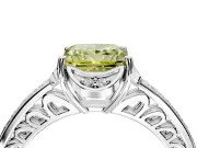 Floral Engagement Ring Setting for Fancy Yellow Princess Cut Center with Four Accent Clusters and Prong Head in Platinum