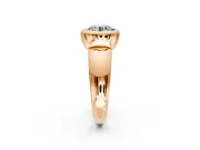 Solitaire Engagement Ring Setting for Round Cut Center with Wide Band and Bezel Head in Rose Gold