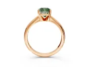 Solitaire Engagement Ring Setting for Fancy Green Cushion Cut Center with Knife Ridge Band and Claw Prong Head in Rose Gold