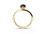 Hidden Halo Engagement Ring Setting for Fancy Black Marquise Center with Plain Band and Tall Prong Head in Yellow Gold