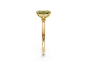 Solitaire Engagement Ring Setting for Fancy Yellow Emerald Cut Center with Straight Thin Band and Prong Head in Yellow Gold