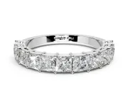 Princess Cut Lab-Grown Diamond Half Eternity Wedding Band with Shared-Prong Setting in Platinum