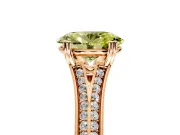 Solitaire Engagement Ring Setting for Fancy Yellow Oval Center with Pave Rail Split Shank and Prong Head in Rose Gold