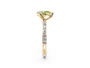 Solitaire Engagement Ring Setting for Fancy Yellow Pear-Shaped Center with Fine Pave Accents and Prong Head in Yellow Gold