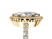 Halo Engagement Ring Setting for Marquise Center with Inner Milgrain Border and Prong Head in Yellow Gold