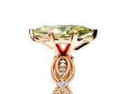 Solitaire Engagement Ring Setting for Fancy Yellow Marquise Center with Marquise Panel Band and Prong Head in Rose Gold
