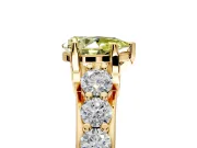Solitaire Engagement Ring Setting for Fancy Yellow Pear-Shaped Center with Graduated Shared Prongs and Prong Head in Yellow Gold