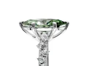 Solitaire Engagement Ring Setting for Fancy Green Marquise Center with Trailing Leaf Accent Band and Prong Head in Platinum