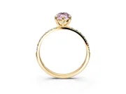 Solitaire Engagement Ring Setting for Fancy Pink Marquise Center with Pave Accents and Prong Head in Yellow Gold